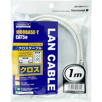 協和ハーモネット CAT5e対応クロスケーブル 1m ホワイト HLC-5EX-1MP 1セット（8本）（直送品）