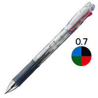 ゼブラ 油性ボールペン　クリップ-オンスリム　４色　０．７ｍｍ　透明軸 B4A5-C 10本