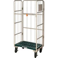 トラスコ中山 TRUSCO カゴ車 ハイテナーエコノミー800X1100X1700 樹脂底板旋回仕様 THTXJ801117C 1台（直送品）