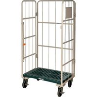 トラスコ中山 TRUSCO カゴ車 ハイテナーエコノミー600X850X1700 樹脂底板旋回仕様 THTXJ608517C 1台（直送品）