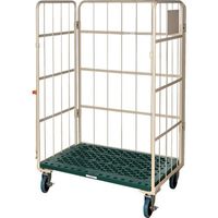 トラスコ中山 TRUSCO カゴ車 ハイテナーエコノミー800X950X1700 樹脂底板旋回仕様 THTXJ809517C 1台（直送品）