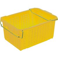 岐阜プラスチック工業 RISU メッシュコンテナ プラスケットNo.450持手付39L 黄 NO-450-2Y 1個 699-9915（直送品）