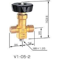 ヤマト産業 YAMATO ネックバルブ 真鍮製 V1ー05ー2 ストレート 1個 430-6006（直送品）