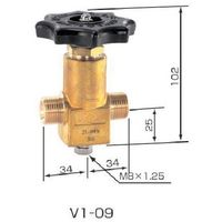 ヤマト産業 YAMATO ネックバルブ 真鍮製 V1ー09 低温用ストレート弁 1個 430-5483（直送品）