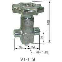 ヤマト産業 YAMATO ネックバルブ ステンレス製 V1ー11Sー2 ストレート 1個 430-5447（直送品）