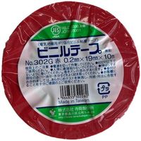 寺岡製作所 TERAOKA ビニルテープ NO.302G 赤 19mm×10M 302G RED 19X10 1セット(200巻)（直送品）