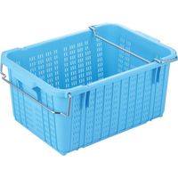 岐阜プラスチック工業 RISU メッシュコンテナ プラスケットNo.450持手付39L 青 NO-450-2B 1個 699-9914（直送品）
