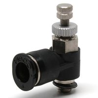 日本ピスコ PISCO スロットルバルブ エルボ チューブ外径:6mm ネジサイズ:M5×0.8 ライトグレー仕様 JNC6-M5W 1個（直送品）