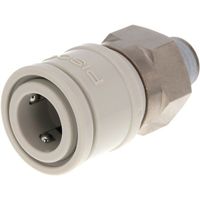 PISCO ライトカップリング 20シリーズソケット テーパネジタイプ ネジサイズ:R1/4 ライトグレー仕様 CPS20-02W 1個（直送品）