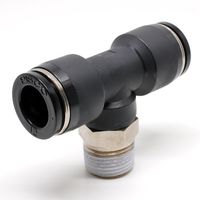 PISCO チューブフィッティング ティー 適合外径12×12mm 接続口径R3/8 ライトグレー仕様 PB12-03W 1セット(10個)（直送品）