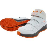 喜多 安全スニーカー セーフティスニーカー ハイカット 制菌・消臭 ホワイト 27.0 MG5780-WH-27.0 1足 693-7974（直送品）