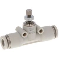 日本ピスコ PISCO スロットルバルブ 小型ユニオンストレート チューブ外径:6mm ライトグレー仕様 JNMU6W 1個（直送品）