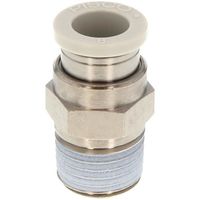 PISCO チューブフィッティング ストレート チューブ外径:8mm ネジサイズ:R1/4 ライトグレー仕様 PC8-02W（直送品）