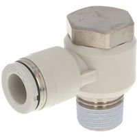 PISCO チューブフィッティング ユニバーサルエルボ チューブ外径:8mm ネジサイズ:R1/4 ライトグレー仕様 PH8-02W（直送品）