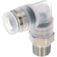 PISCO チューブフィッティング PP/SUS304 エルボ チューブ6mm R1/8 シールテープ巻き仕様 PPL6-01SUS-TP（直送品）