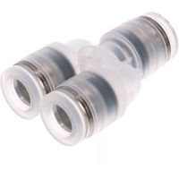 PISCO チューブフィッティング PP/SUS304 ユニオンワイ チューブ外径:8mm シールゴム:FKM仕様 PPY8-F 1個（直送品）