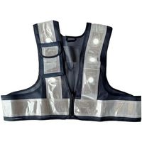 ミズケイ LED安全ベストファスナー式ショート丈「スマートくん」<紺/白>白LED 5941246 1枚 477-6336（直送品）