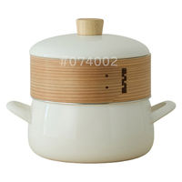 ホーロー鍋 20cm IH・ガス火対応 せいろ付き ホワイト SER-20W.W 1個 富士ホーロー