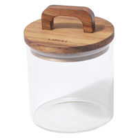ウッドロングガラスキャニスター(700ml) クリア LAKOLE/ラコレ