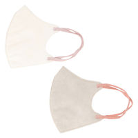 ラメゴム2D不織布マスク(20枚入り) ライトベージュ×ピンク&グレージュ×レッド LAKOLE/ラコレ