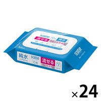日本製紙クレシア スコッティ ウェットタオル 流せるウェットタオル 純水 ノンアルコール 70枚 1セット（1パック×24）