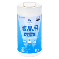 エレコム 液晶クリーナー ウェットティッシュ ノンアルコール 80枚入り ボトル WC-DP80B 1個