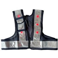 ミズケイ LED安全ベストファスナー式ショート丈「スマートくん」<紺/白>赤LED 5941241 1枚 477-6285（直送品）