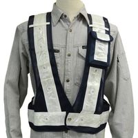 ミズケイ 多機能ベスト「光るんです」IU付(紺/白)赤LED 3014000 1枚 530-1364（直送品）