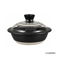 HARIO フタがガラスの土鍋 8号 GDN-225-B-W 1個 68-5182-36（直送品）