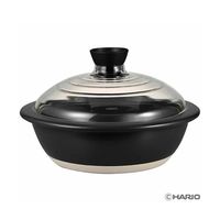 HARIO フタがガラスの土鍋 9号 GDN-255-B-W 1個 68-5182-37（直送品）
