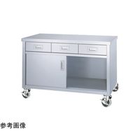 ステンレス作業台(片面扉・引出し付)EDーPU100シリーズ W1800×D600×H800mm ED-18060-PU100 1個（直送品）