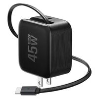ECOFLOW 45W GaN急速充電器(USBーCケーブル内蔵)ブラック EFA-45WCHARGER2-B-JP 1個