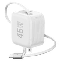 ECOFLOW 45W GaN急速充電器(USBーCケーブル内蔵)ホワイト EFA-45WCHARGER2-W-JP 1個