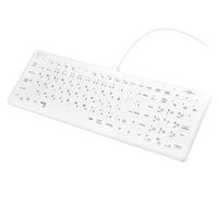 スリーアール 防水耐油式 有線キーボード ホワイト 3R-WOKB01WT 1個