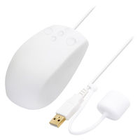 スリーアール 防水耐油式 有線マウス ホワイト 3R-WOMS01WT 1個