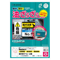 ヒサゴ 屋外用ラベル 油面・粗い面対応A4 12面 KLPAB861S 1袋(10シート入)