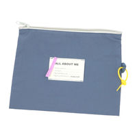 LABELフラットポーチＬ ブルー studio CLIP