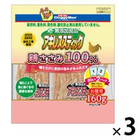 ドギーマン 無添加良品 アキレススティック 鶏ささみ100％ 160g（80g×2袋）3袋 ドッグフード 犬用 おやつ