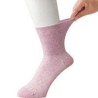 ケアファッション のびのびソックス 2足組 無地 スミレ 22~24cm W0180063921 1S(2足)（直送品）