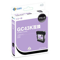 G&G リコー用 互換インクSGカートリッジ　HBRーGC43K　ブラック（GC43K互換） 1個