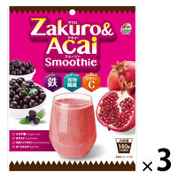 ザクロ＆アサイー スムージー 1セット（1袋（140g）×3） 水や牛乳で溶かすだけ ユニマットリケン