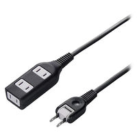 ヤザワコーポレーション 裏面フックマグネット付タップ3個口1m黒 H4HJS301BK 1個