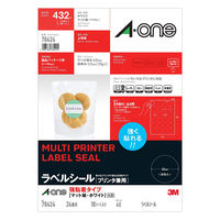 エーワン ラベルシール 78424 強粘着タイプ A4 24 面 丸型40mm径 1袋(18シート入)