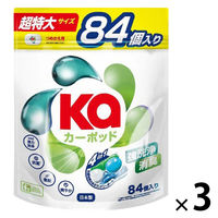Ka カーポッド ボール型洗濯洗剤 詰め替え 超特大 1セット（84粒入×3個） 王子製薬