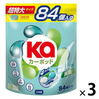Ka カーポッド 部屋干し ボール型洗濯洗剤 超特大 1セット（84粒入×3個） 王子製薬