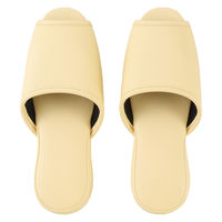 【スリッパ】テンダイ 抗菌 レザー調ビニールスリッパ 前開き Mサイズ ベージュ　1セット（1足×4）