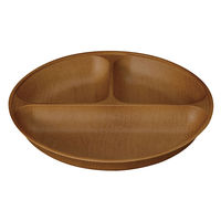 カノ- ランチプレ-ト Woody 抗菌 すくえる丸ランチプレ-ト オ-バルブラウン 485131 1個（直送品）