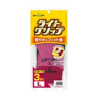 ショーワグローブ 341ライトグリップ 3双入 L レッド 5袋 341-L RD 1組(15双) 60-4119-33（直送品）