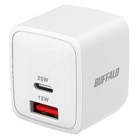 バッファロー PD20W対応AC充電器 USB TypeーC×1/A×1 2ポート ホワイト BSACPD2010C2WH 1個