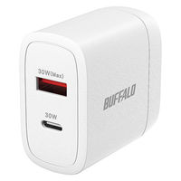バッファロー PD30W対応AC充電器 USB TypeーC×1/A×1 2ポート ホワイト BSACPD3000C2WH 1個